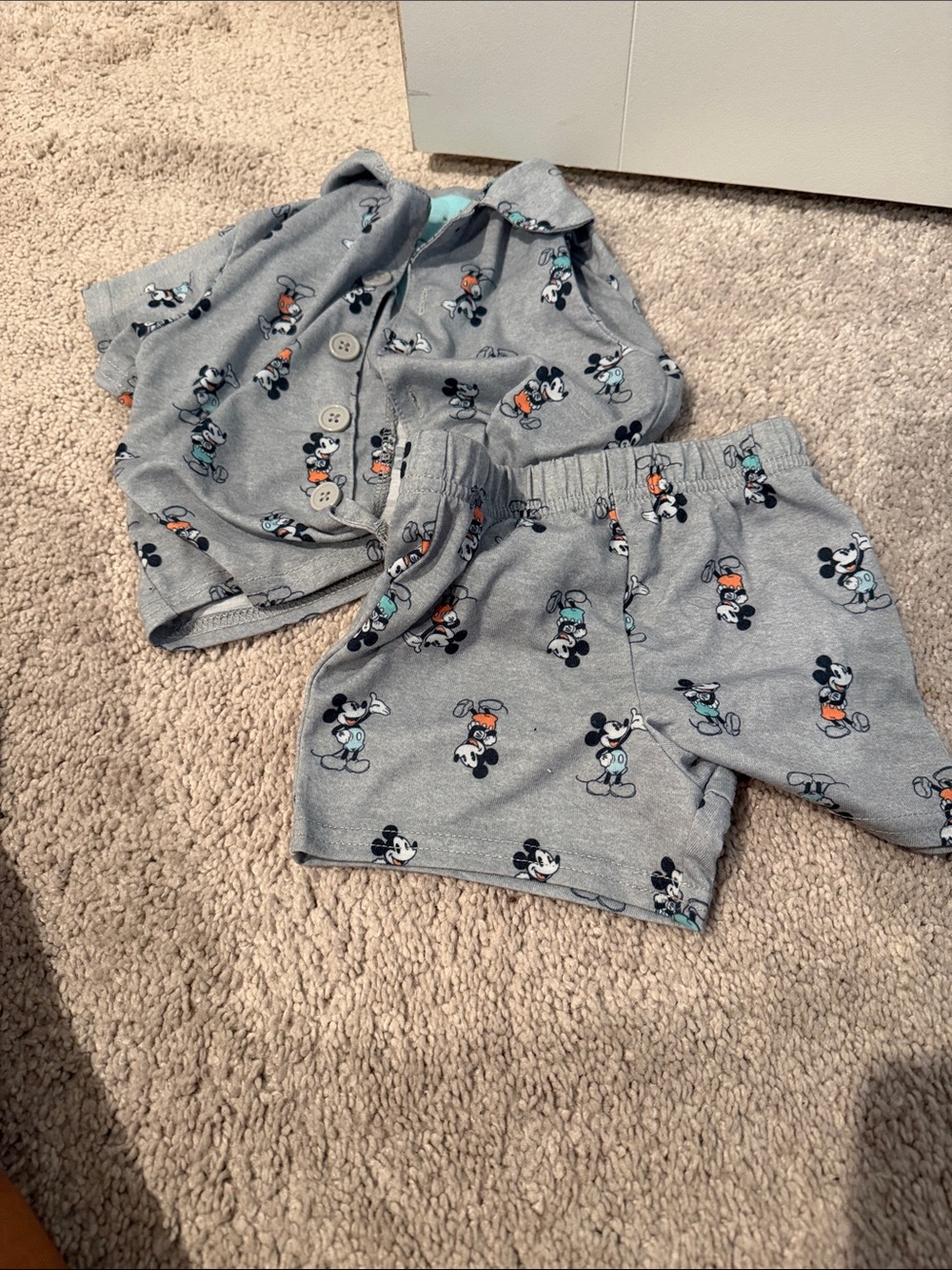 Grey Mickey Mouse Two-Piece Baby Set